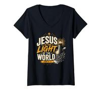 Mujer Jesús es la luz' del Mundo Juan 8:12 VBS 2026 Camiseta Cuello V