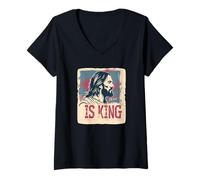 Mujer Jesús es Rey Una Declaración de Fe y Amor Camiseta Cuello V