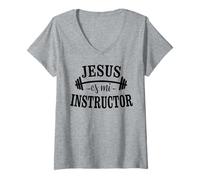 Mujer Jesús es tu Protector, Believer Faith God Cross Quotes Camiseta Cuello V