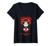 Mujer Jesús I Am The Way Christian Gothic Juan 14:6 Versículo de la Biblia Camiseta Cuello V