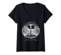 Mujer Jesus Is King Crucifix Christian Graphic T-Shirt Camiseta Cuello V
