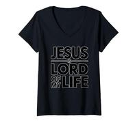 Mujer Jesus Is Lord of My Life Camiseta Cuello V