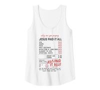 Mujer Jesús lo pagó Todo Recibo del Evangelio Romanos 6:23 Camiseta sin Mangas