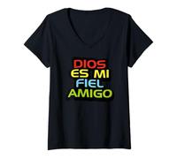 Mujer Jesús mi Fiel Amigo Dios es Fiel con los Que le Son fieles Camiseta Cuello V