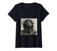 Mujer Jesús Negro Fuma, Cristianismo, Iglesia, Cristo, Jesús Camiseta Cuello V