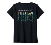 Mujer Jesús Nunca Dios Dice Que Bendices La Manera En La Verdad ARTE EN LA ESPALDA Camiseta Cuello V