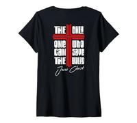 Mujer Jesús Nunca Dios Dice Que Bendices La Manera En La Verdad ARTE EN LA ESPALDA Camiseta Cuello V
