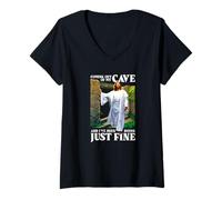 Mujer Jesús saliendo de mi cueva y he estado haciendo bien Camiseta Cuello V