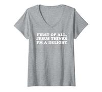 Mujer Jesus Says I'm a Delight Funny Christian Camiseta Cuello V