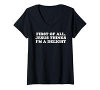 Mujer Jesus Says I'm a Delight Funny Christian Camiseta Cuello V