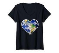 Mujer Jesús significa el mundo para mí Estética Fe Cristiana Corazón Camiseta Cuello V