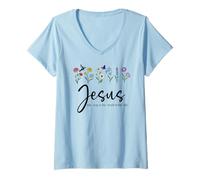 Mujer Jesus The Way Truth The Life Christian Bible Verse God Quote Camiseta Cuello V