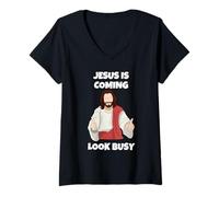 Mujer Jesús Viene, Hazte El Ocupado. Camiseta Cuello V