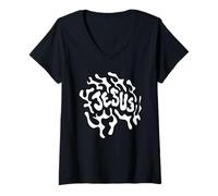 Mujer Jesús x Jesucristo x En Jesús Nombre x Tipografía Camiseta Cuello V