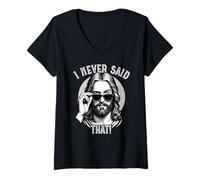 Mujer Jesús, Yo Nunca Dije Eso, Funny Jesus Meme Camiseta Cuello V