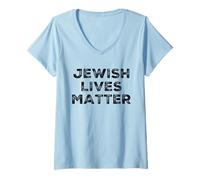Mujer Jewish Lives Matter - Orgullo Judío Pro - Stop Odio Camiseta Cuello V
