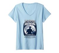 Mujer JFK Moon Speech 1962 Espacio John F Kennedy Cita Camiseta Cuello V