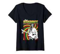 Mujer Jimi Hendrix Reggae Swirl On Stage Vintage Band Camiseta Cuello V