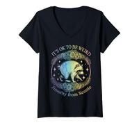 Mujer Jimothy Raccoon: No Pasa Nada por ser Raro. Trash Panda. Camiseta Cuello V