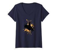 Mujer Jinete de toros Valiente en acción de Rodeo Camiseta Cuello V