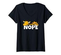 Mujer Jirafa Perezosa Nope Not Today Vago Pereza Wildlife Safari Camiseta Cuello V