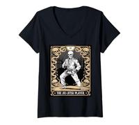 Mujer Jiu-Jitsu BJJ Tarot Judo Artes Marciales MMA Grappling Fighter Camiseta Cuello V