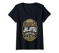 Mujer Jiu Jitsu Grappling BJJ MMA Fighter Vintage Whisky Label Camiseta Cuello V