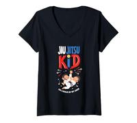 Mujer Jiu Jitsu Kid como Un Niño Regular Pero Más Fresco Arte Marcial BJJ Camiseta Cuello V