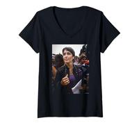 Mujer Joan Baez Cantante Activista 1982 Rally por la Paz Michael Grecco Camiseta Cuello V
