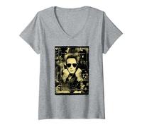 Mujer Joe Strummer The Clash Soho 1989 Foto Artista distópico Camiseta Cuello V