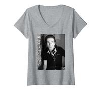 Mujer Joe Strummer The Clash Soho Grabación por David Corio Camiseta Cuello V