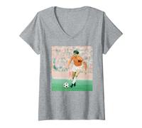 Mujer Johan Cruyff En Acción Holanda Argentina Copa Mundial de Fútbol Camiseta Cuello V