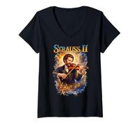 Mujer Johann Strauss II Compositor Camiseta Cuello V