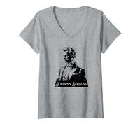Mujer Johann Strauss Wiener Walzer Música Rey del vals Opereta Opereta Camiseta Cuello V
