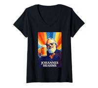 Mujer Johannes Brahms Compositor Camiseta Cuello V