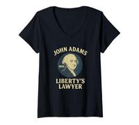 Mujer John Adams Liberty's Lawyer 1800 Padre fundador Camiseta Cuello V