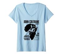 Mujer John Coltrane Raíces de África Centro Olatunji Nueva York 1967 Camiseta Cuello V