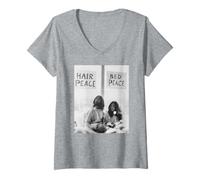 Mujer John Lennon Yoko ONO The Beatles, Cama contra la Guerra en 1969 Camiseta Cuello V
