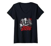 Mujer John Locke Filosofía Pensador de la Ilustración Camiseta Cuello V