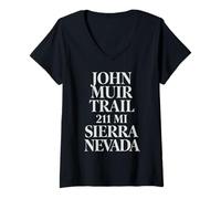 Mujer John Muir Trail 211 Millas Ruta de Senderismo mínima de Camiseta Cuello V