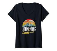 Mujer John Muir Trail - Camiseta gráfica Vintage Envejecida Camiseta Cuello V