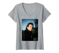 Mujer Johnny Cash Anillo De Fuego Cantante De Michael Grecco Camiseta Cuello V