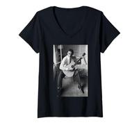 Mujer Johnny Cash, Cantante de I Walk The Line Ring of Fire 1959 Camiseta Cuello V