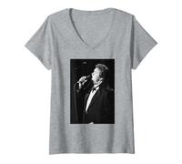 Mujer Johnny Cash Folsom Prison Blues Cambridge en Vivo 1988 Camiseta Cuello V