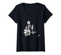 Mujer Johnny Cash llega a la era de la Ciudad 1987 en Vivo Camiseta Cuello V