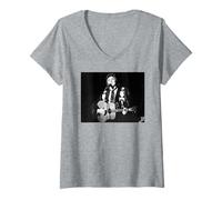 Mujer Johnny Cash llega a Town Era Live 1987 Camiseta Cuello V
