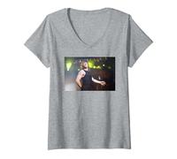 Mujer Jon Bon Jovi Cantante viviendo en una oración Estos días Tour Camiseta Cuello V