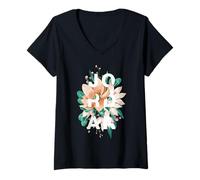 Mujer Jordan Diseño Floral Ropa De Flores Jordanas Camiseta Cuello V