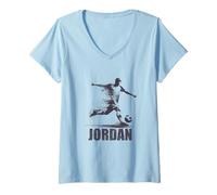 Mujer Jordania Celebración 2026 Apoyo Nacional Jordano Camiseta Cuello V