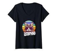 Mujer JOSEPHINE - Bonito nombre de niña con un gato genial Camiseta Cuello V